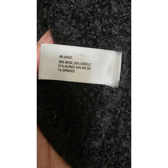 Gap Alpaca Wool Blend Charcoal Gray Fuzzy Zip-Up Cardigan Sweater S - Picture 7 of 7